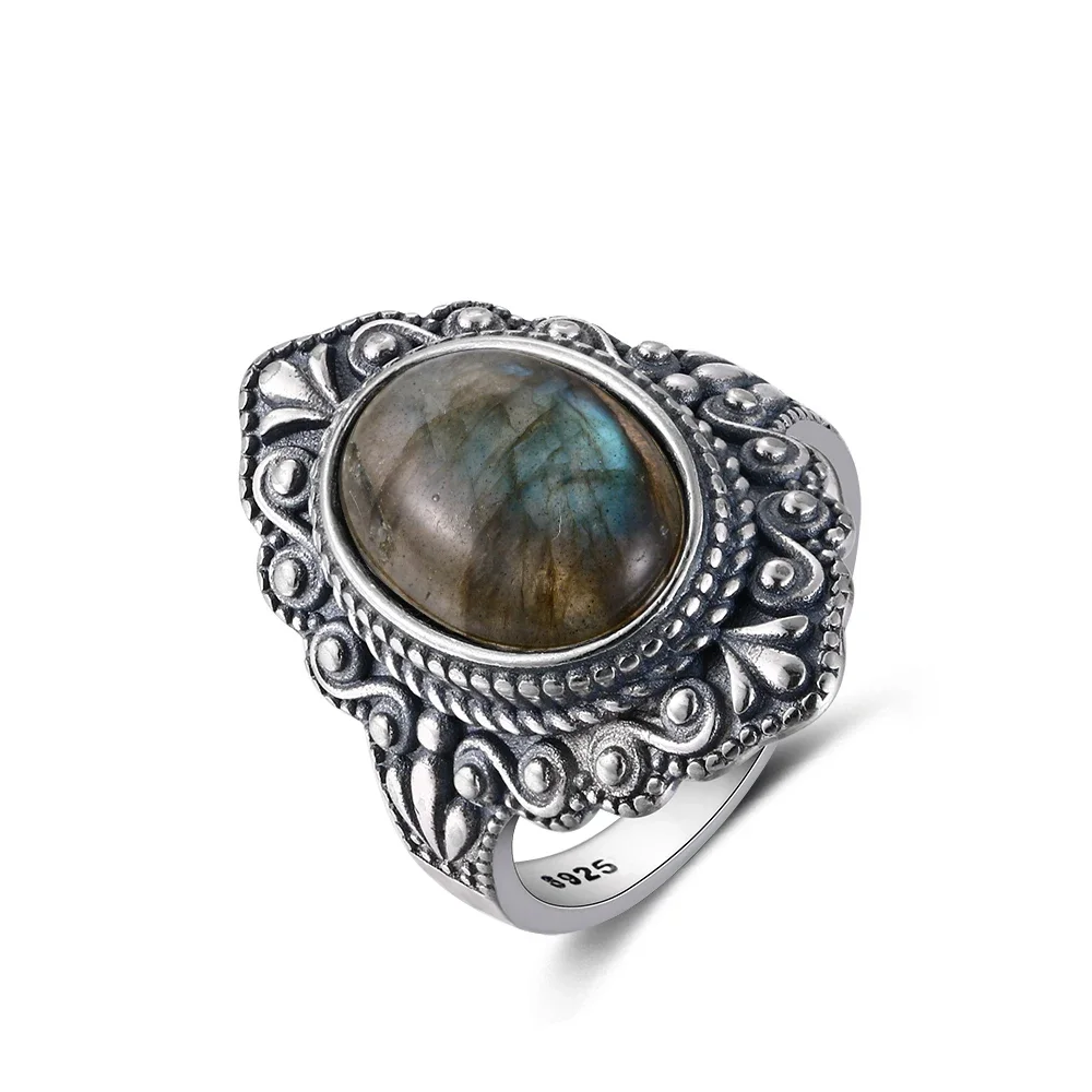 Bague en pierre de labradorite. – Image 6